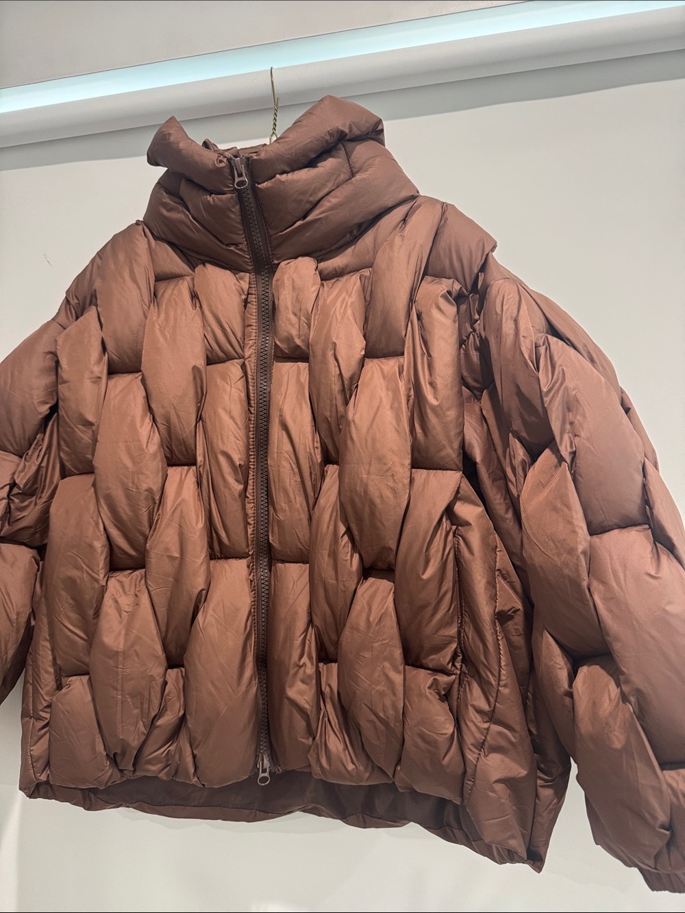 Bottega Inspired Statement Coat Size L
Oversized Chocolate Brown Puffer Jacket - Picture 5 of 7